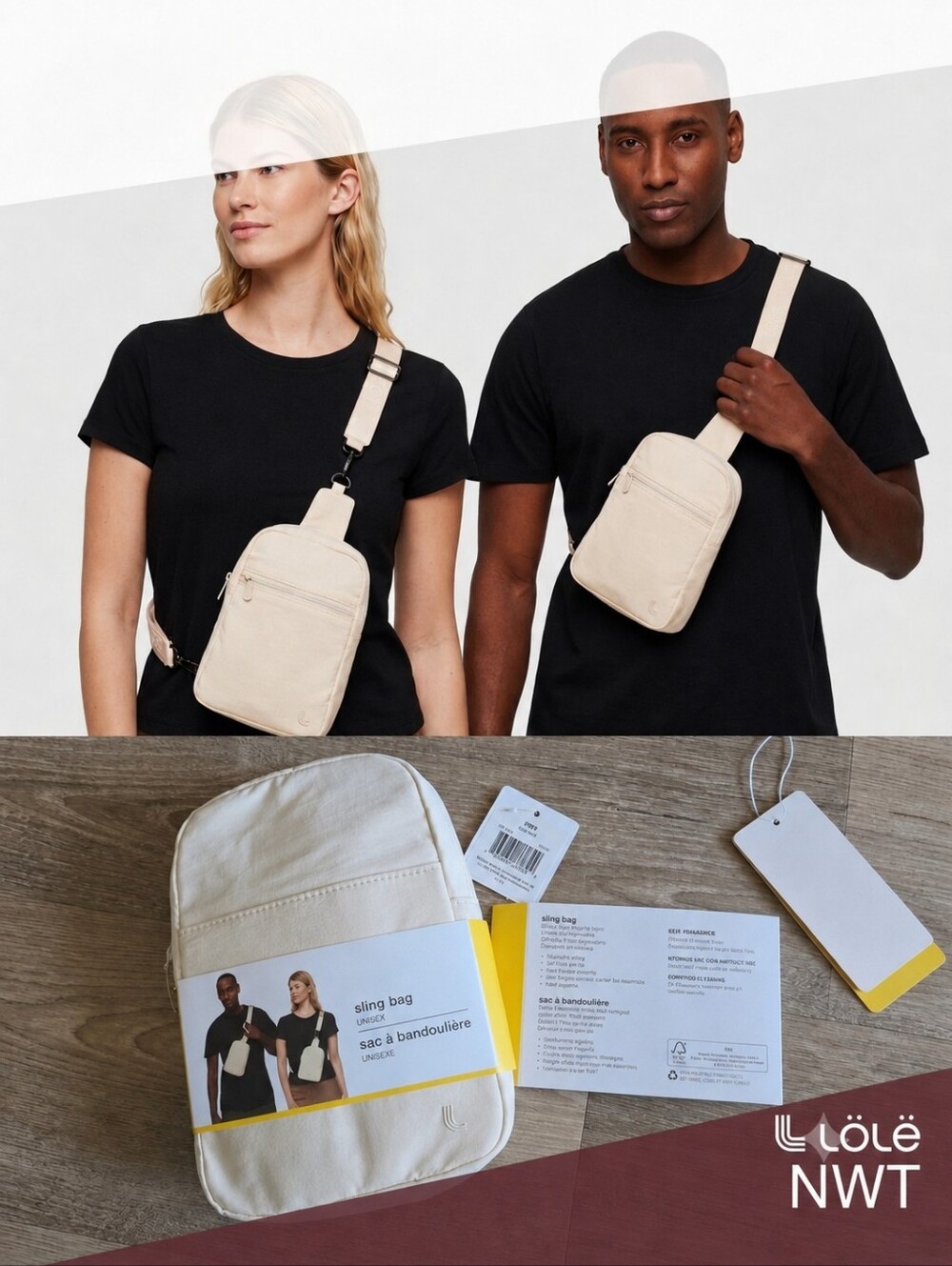 Lole Cream Sling Bag UNISEX — Neutral Crossbody Belt Bag